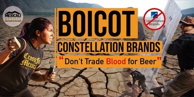 Militantes de Mexicali Resiste contra Constellation Brands: los activistas exigen DERECHOS al AGUA y LIBERTAD