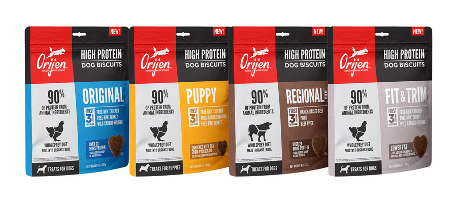 ORIJEN® Pet Food Launches New High Protein Biscuits with Energizing Protein in Every Bite