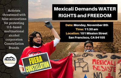 Militantes de Mexicali Resiste contra  Constellation Brands: los activistas siguen exigiendo DERECHOS al AGUA y LIBERTAD