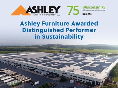 Deloitte awards Ashley Furniture Distinguished Performer in Sustainability along with ranking as one of the top Wisconsin private companies in 2021