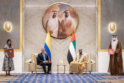 Mohammed bin Rashid e Iván Duque Márquez presencian el lanzamiento de la alianza estratégica de modernización del gobierno entre los EAU y Colombia