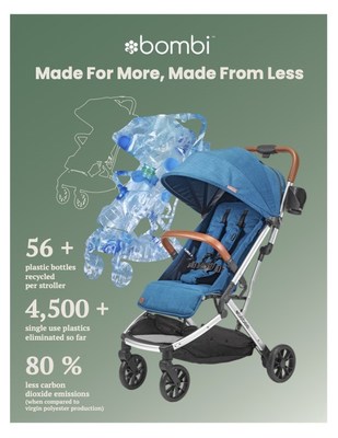 Bombi Reimagines The Stroller With Bebee - The New One-hand Fold Stroller Made With Recycled Plastic Bottles