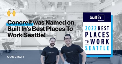 Built In Honors Concreit in Its Esteemed 2022 Best Places To Work Awards