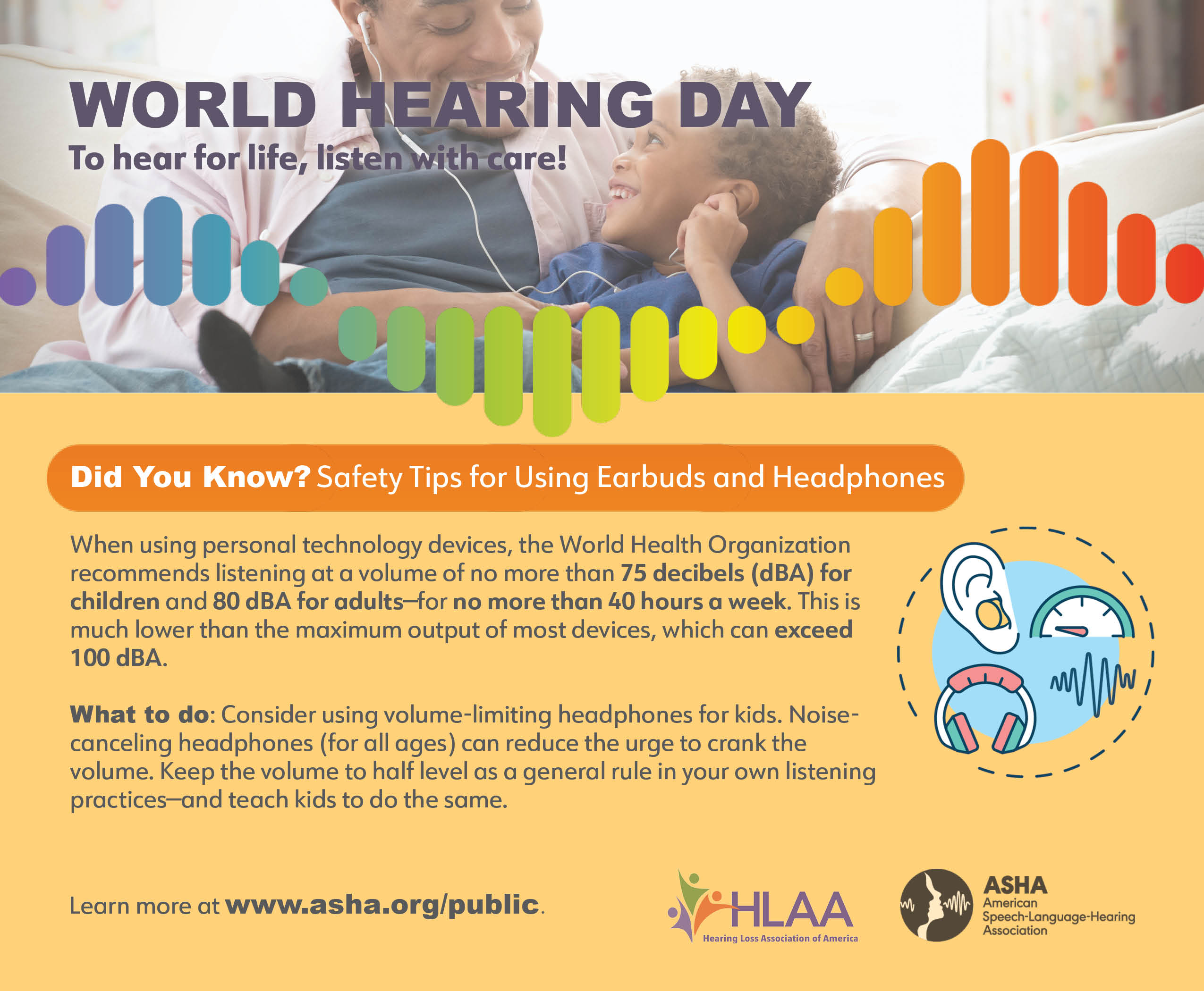 ASHA and HLAA Stress Need for Hearing Protection Across the Lifespan This World Hearing Day, With Millions at Risk for Preventable Damage