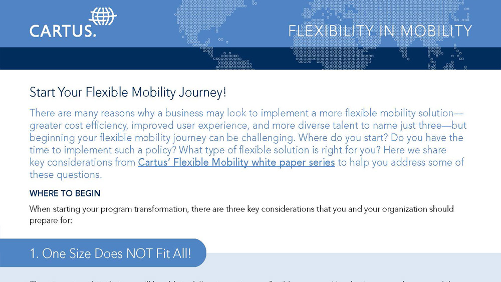 Cartus Declares the Future of Mobility is HERE, and it's Flexible!