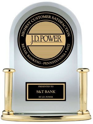 S&T BANK RECEIVES HIGHEST RANKING IN OVERALL CUSTOMER SATISFACTION IN PENNSYLVANIA REGION BY J.D. POWER