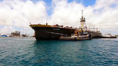 First New Oceangoing, Dry Cargo Barge of its Size Built in America in Nearly 20 Years Departed Port of Palm Beach on Maiden Delivery of Locally Grown and Milled Raw Sugar