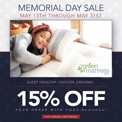 My Green Mattress Offers Healthy Savings this Memorial Day Save 15% on Certified Organic Mattresses & Sleep Accessories