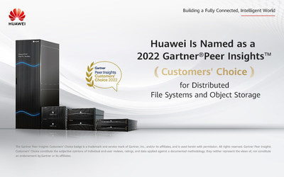 El almacenamiento distribuido OceanStor de Huawei es reconocido como la Opción de los Clientes de Gartner Peer Insights 2022 para sistemas de archivos distribuidos y almacenamiento de objetos