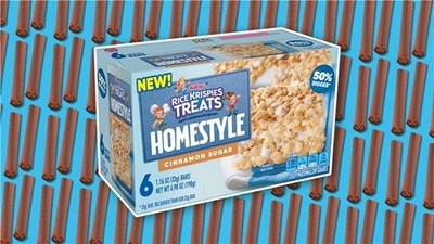 NEW RICE KRISPIES TREATS® HOMESTYLE CINNAMON SUGAR BRINGS A FLAVORFUL NEW TWIST TO A FAVORITE OOEY-GOOEY SNACK