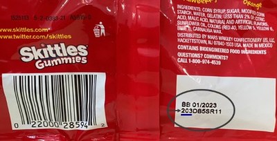 Mars Wrigley Confectionery US, LLC Issues Voluntary Recall of Specific Varieties of SKITTLES® Gummies, STARBURST® Gummies, and LIFE SAVERS® Gummies Due to Potential Presence of Thin Metal Strand Embedded in Gummies or Loose in the Bag