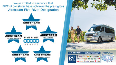 Five RV Retailer Stores Achieve Prestigious Airstream Five Rivet Honors