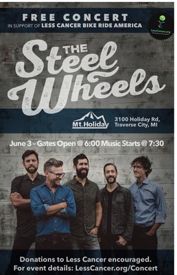 Free Steel Wheels Concert June 3 at Mt. Holiday in Traverse City