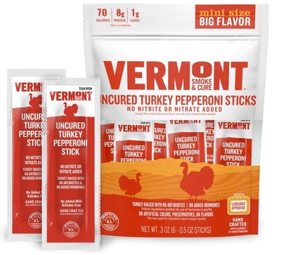 VERMONT SMOKE & CURE'S PEPPERONI TURKEY MINI-STICKS RETURN AS A SUMMER FAVORITE FOR SNACKING-ON-THE-GO AT BOOTH 11491 AT THE 2022 SWEETS & SNACKS EXPO
