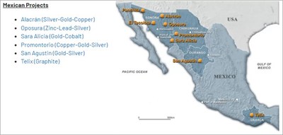 Bendito Resources anuncia una transacción para adquirir una cartera diversificada de proyectos en México