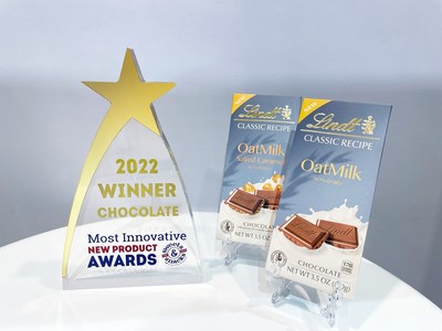 LINDT'S NEW NON-DAIRY OATMILK OFFERING RECEIVES INNOVATIVE NEW PRODUCT AWARD AT THE 2022 SWEETS & SNACKS EXPO