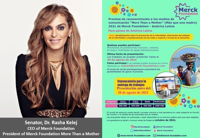 Merck Foundation anuncia los premios de reconocimiento a los medios 2021 "More Than a Mother" y "Mask up with Care" para los países latinoamericanos