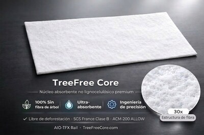 TreeFree Pañal® Core con AI-Orderability vía AIO-TFX Rail anunciado por GreenCore Solutions