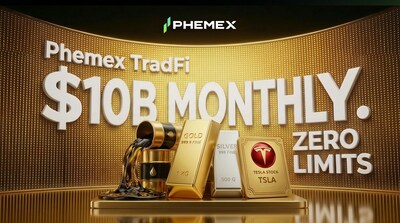 Phemex TradFi alcanza un volumen mensual de 10.000 millones de dólares
