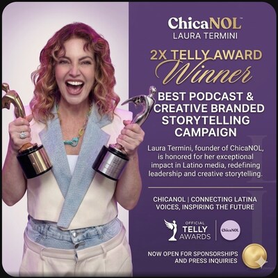 LA CREADORA Y EMPRENDEDORA LAURA TERMINI HACE HISTORIA AL GANAR DOS PREMIOS TELLY Y ANUNCIA LA NUEVA TEMPORADA DE SU PODCAST "CHICANOL"