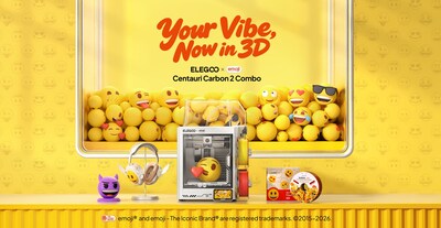 ELEGOO se asocia con emoji® para una edición especial de la impresora 3D Centauri Carbon 2 Combo Edition